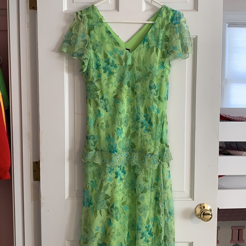 Believe Green Floral Dress